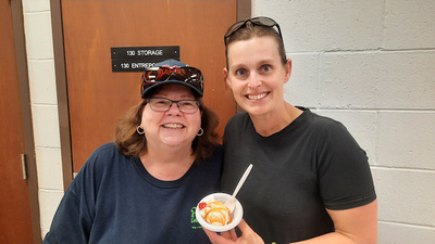 Mary & former Pete's employee, now vice-principal, Mandy
